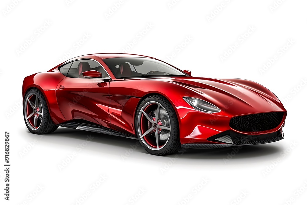 Red car image on isolated white background, Red car image on isolated white background,