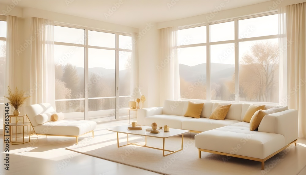 Fototapeta premium Photo interior modern design room 3d illustration