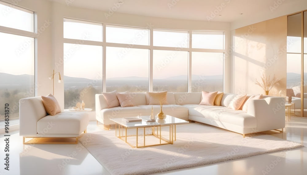 Fototapeta premium Photo interior modern design room 3d illustration