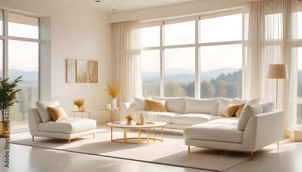 Fototapeta premium Photo interior modern design room 3d illustration