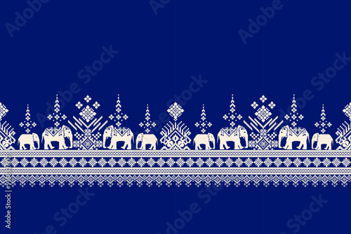 Thai pattern,elephant background vector illustration. photo