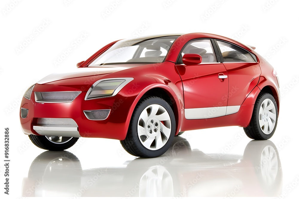 Fototapeta premium realistic car. small sedan.