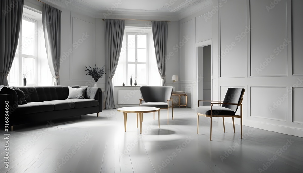 Fototapeta premium Photo interior modern design room 3d illustration