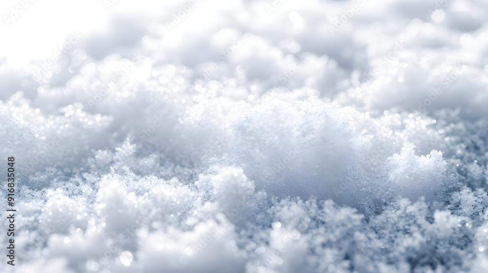A close up of snow with a white background A close up of snow with a white background