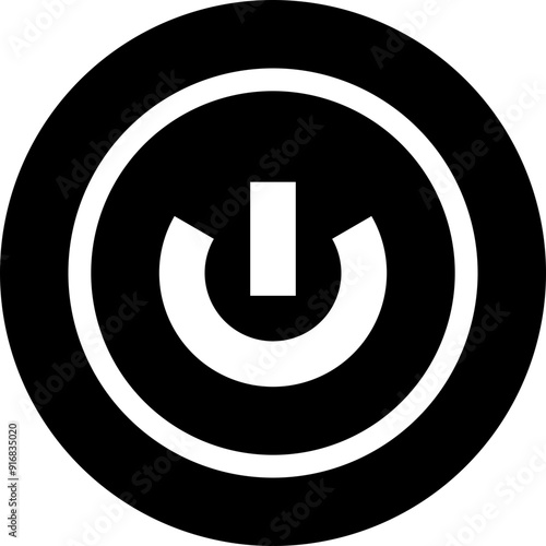 push start black solid icon