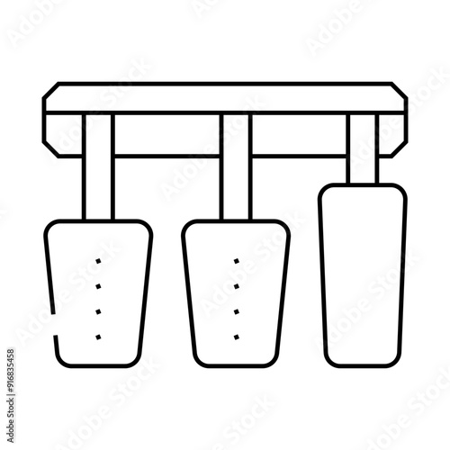 pedals car line icon vector. pedals car sign. isolated contour symbol black illustration