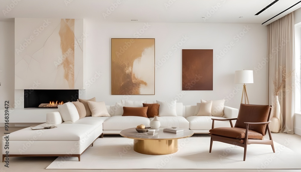 Fototapeta premium Photo interior modern design room 3d illustration