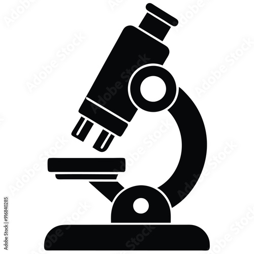 Microscope Vector Illustration Icon - Colorful Line Art Logo.