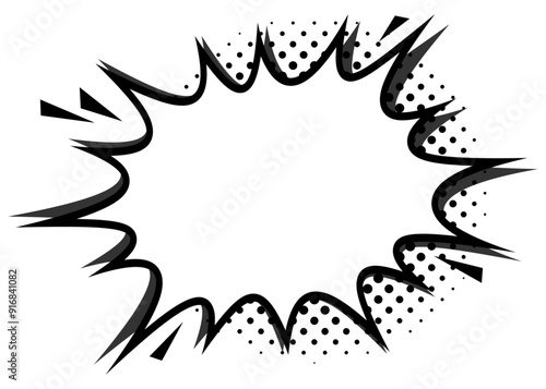 アメコミ風のふきだし　白