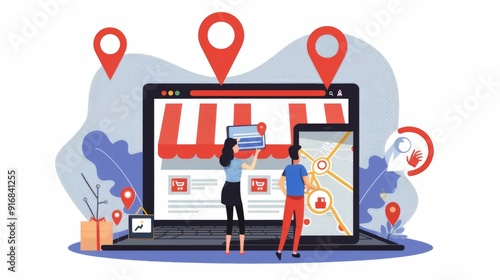 Local SEO Optimization for Businesses, local SEO optimization for businesses with an image showing marketers optimizing Google My Business listings