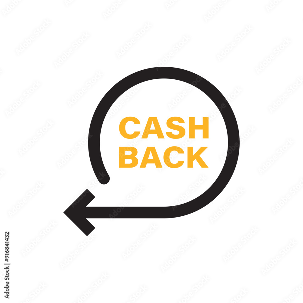 Cashback icon in flat style. Money back label vector illustration on isolated background. Cash back poster sign business concept. Cashback icon in flat style. Money back label vector illustration on isolated background. Cash back poster sign business concept.