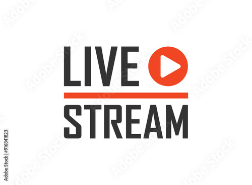 Live stream button icon in flat style. Webinar vector illustration on isolated background. Streaming sign business concept.