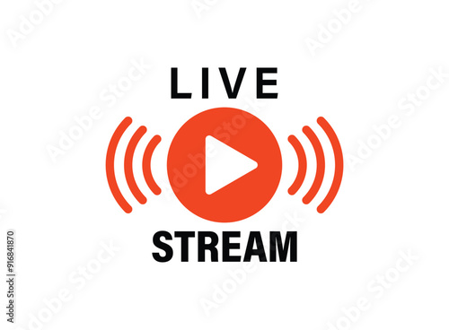 Live stream button icon in flat style. Webinar vector illustration on isolated background. Streaming sign business concept.