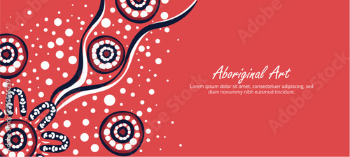 A banner designed in vector format with Aboriginal dot art.