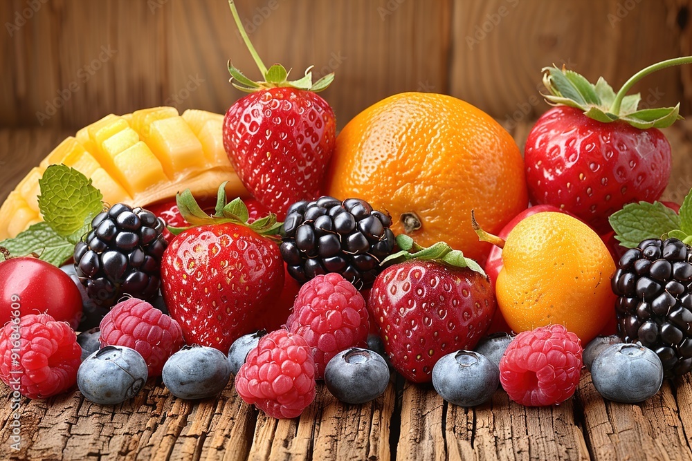 Cherry Strawberry Orange fruit vegetables fruits sticker logo digital art background illustration Cherry Strawberry Orange fruit vegetables fruits sticker logo digital art background illustration