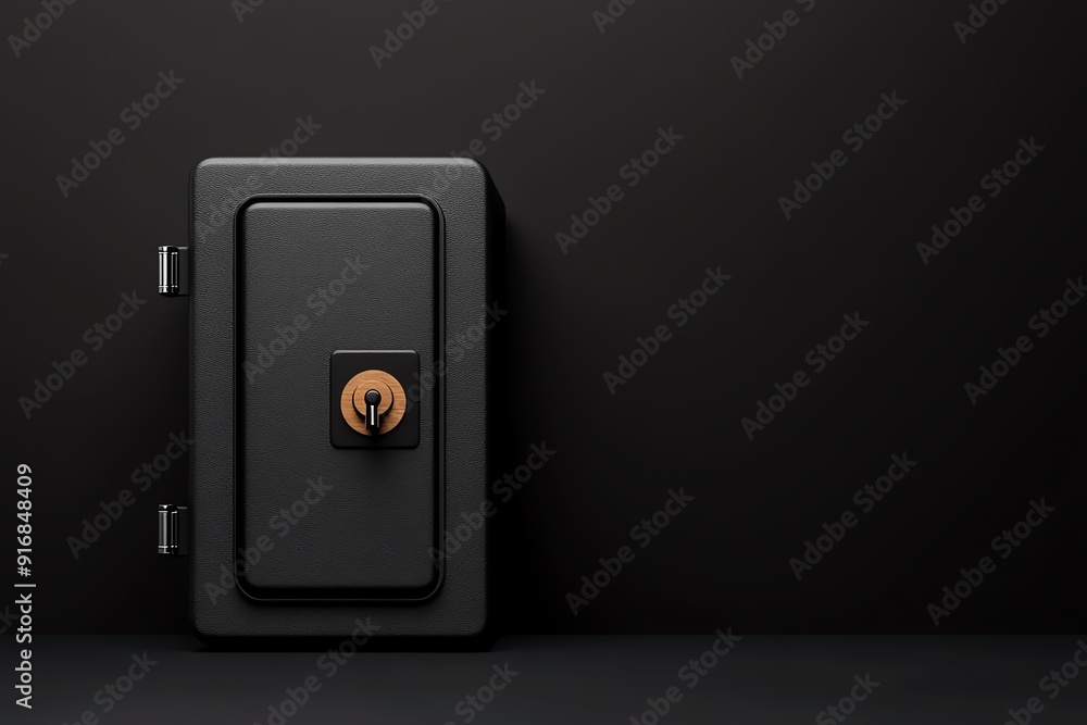 Steel security safe, locked and secure, flat design illustration Steel security safe, locked and secure, flat design illustration