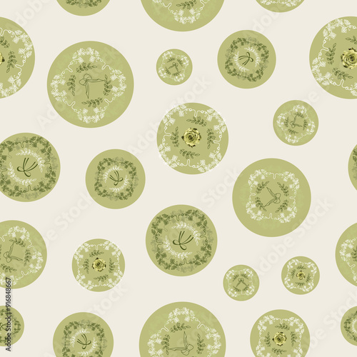  Green Happy Chef seamless pattern,Background,Perfect for fabric, 