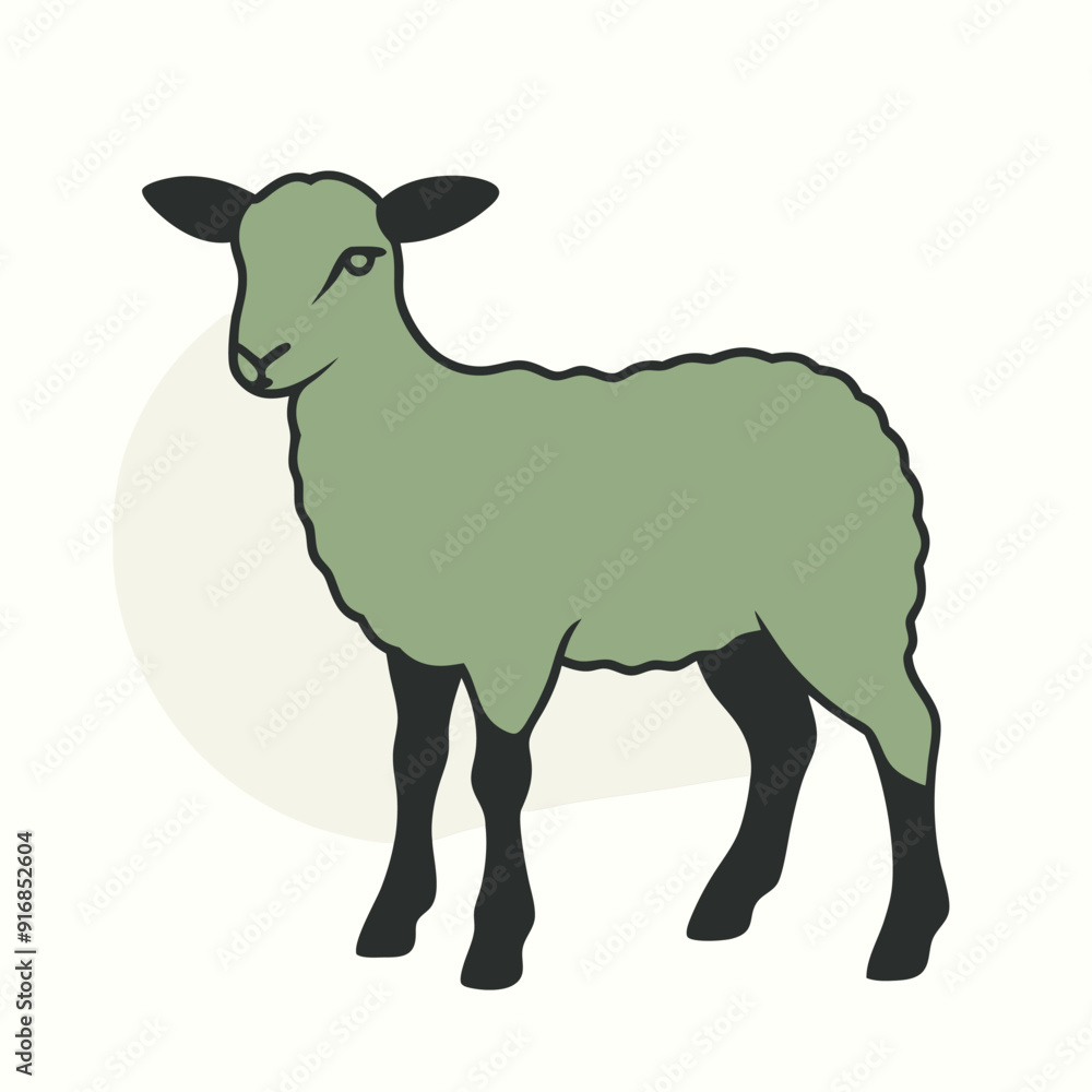 a Lamb standing vector art illustration a Lamb standing vector art illustration