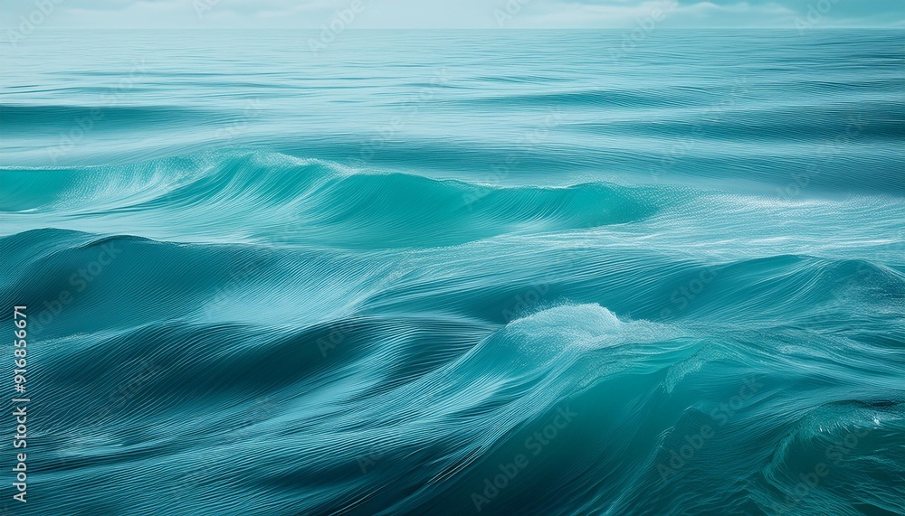 Fototapeta premium A cool teal background with a subtle wave pattern, evoking the tranquility of the ocean