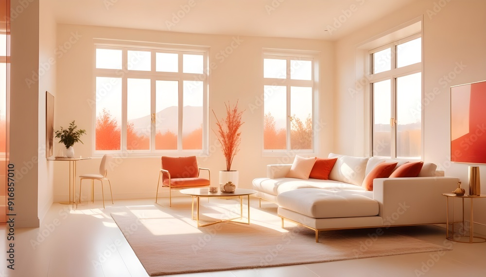 Fototapeta premium Photo interior modern design room 3d illustration