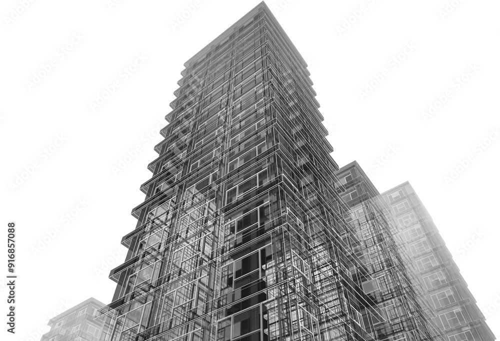 Modern building architectural 3d rendering Modern building architectural 3d rendering