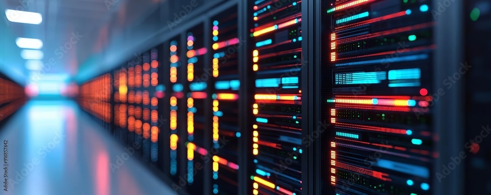 Glowing data center, AI and Kubernetes container orchestration, interconnected platform visualization Glowing data center, AI and Kubernetes container orchestration, interconnected platform visualization