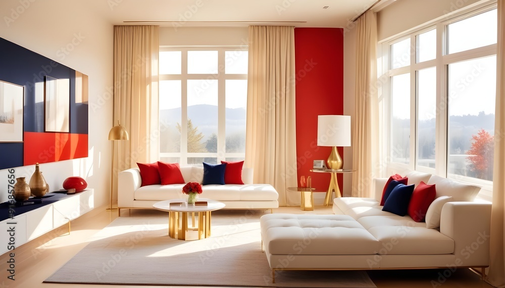 Fototapeta premium Photo interior modern design room 3d illustration