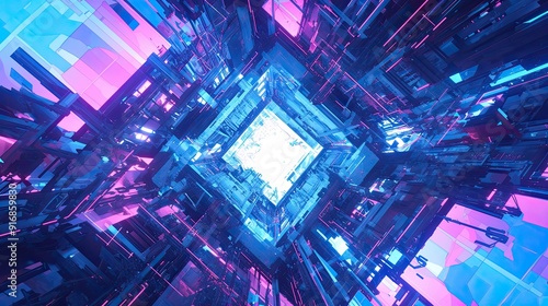 neural network, Consumer Electronics Show, geometry, meta verse, infinite background, neon punk, volumetric lighting