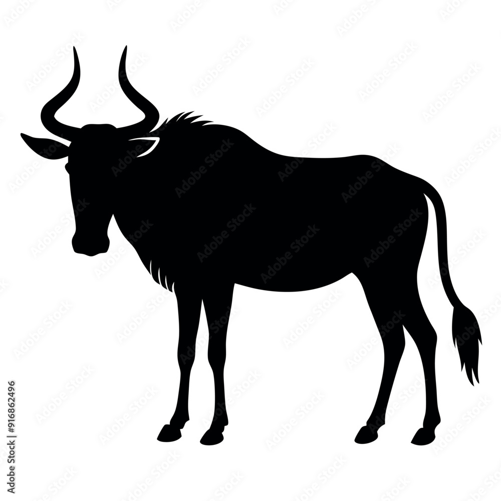 Obraz premium a Wildebeest vector art illustration