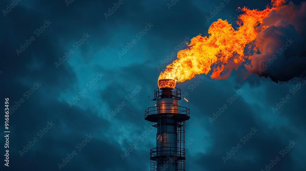 custom made wallpaper toronto digitalSystem of a torch on an oil field. Burning through a torch head. AI generated illustration