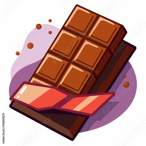 Chocolate Bar with Red and White Striped Wrapper