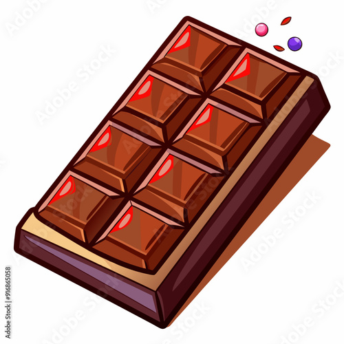 Chocolate Bar with Red Filling and Sprinkles