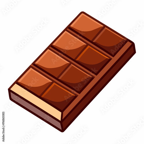 A single, brown chocolate bar with nine squares