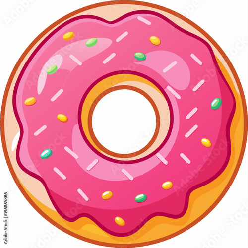 Pink Glazed Donut with Sprinkles