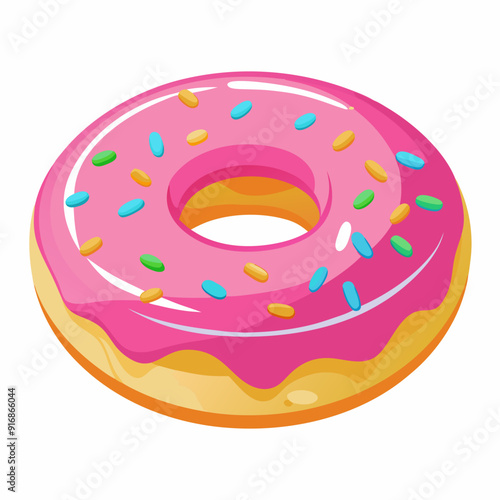 Pink Glazed Donut with Sprinkles