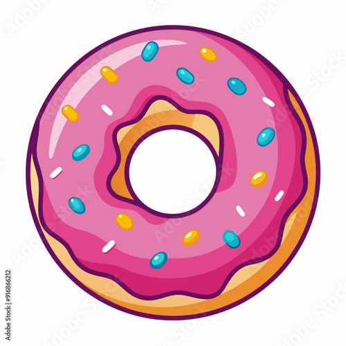 A Pink Glazed Donut with Sprinkles