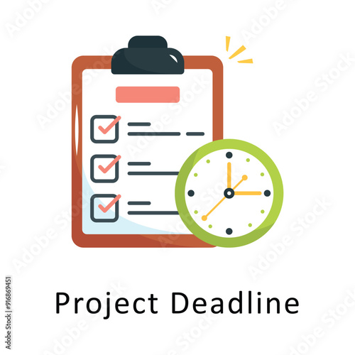 Project Deadline Vector Flat Icon Design illustration Symbol on White background EPS 10 File 