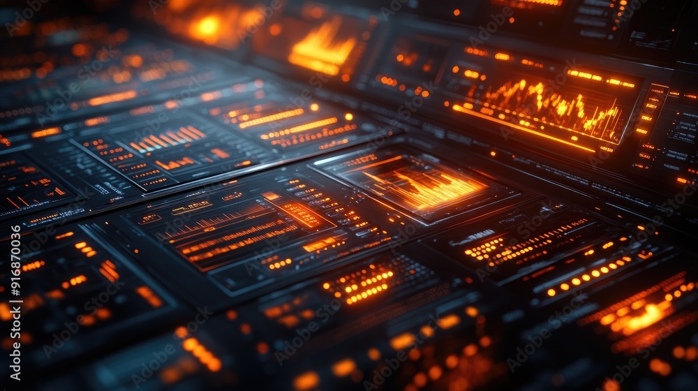 Detailed close-up of a 3D business analysis tool with charts Detailed close-up of a 3D business analysis tool with charts