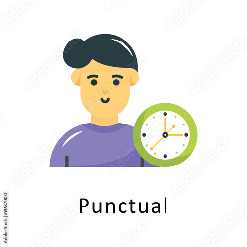Punctual Vector Flat Icon Design illustration Symbol on White background EPS 10 File 