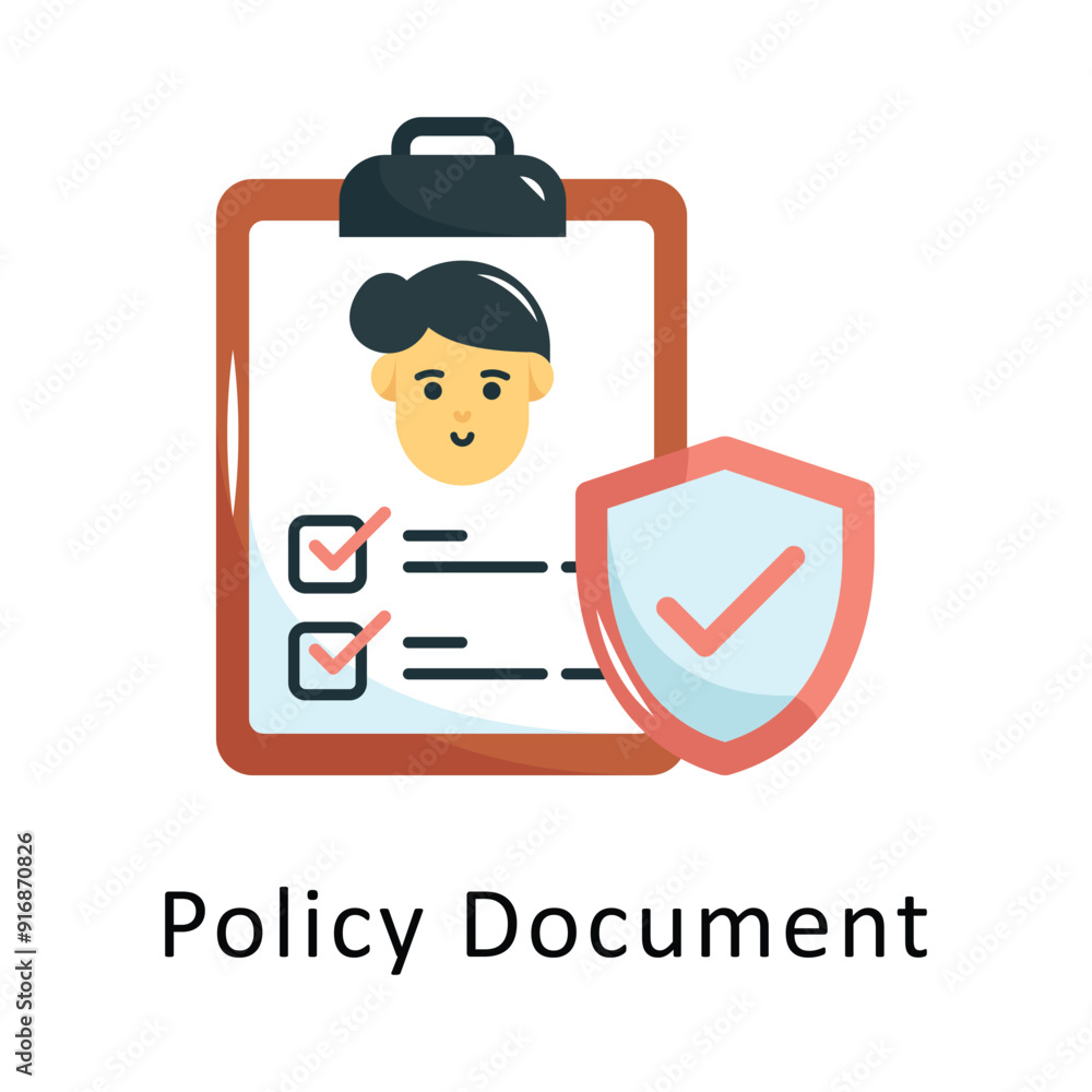 Policy Document Vector Flat Icon Design illustration Symbol on White background EPS 10 File Policy Document Vector Flat Icon Design illustration Symbol on White background EPS 10 File