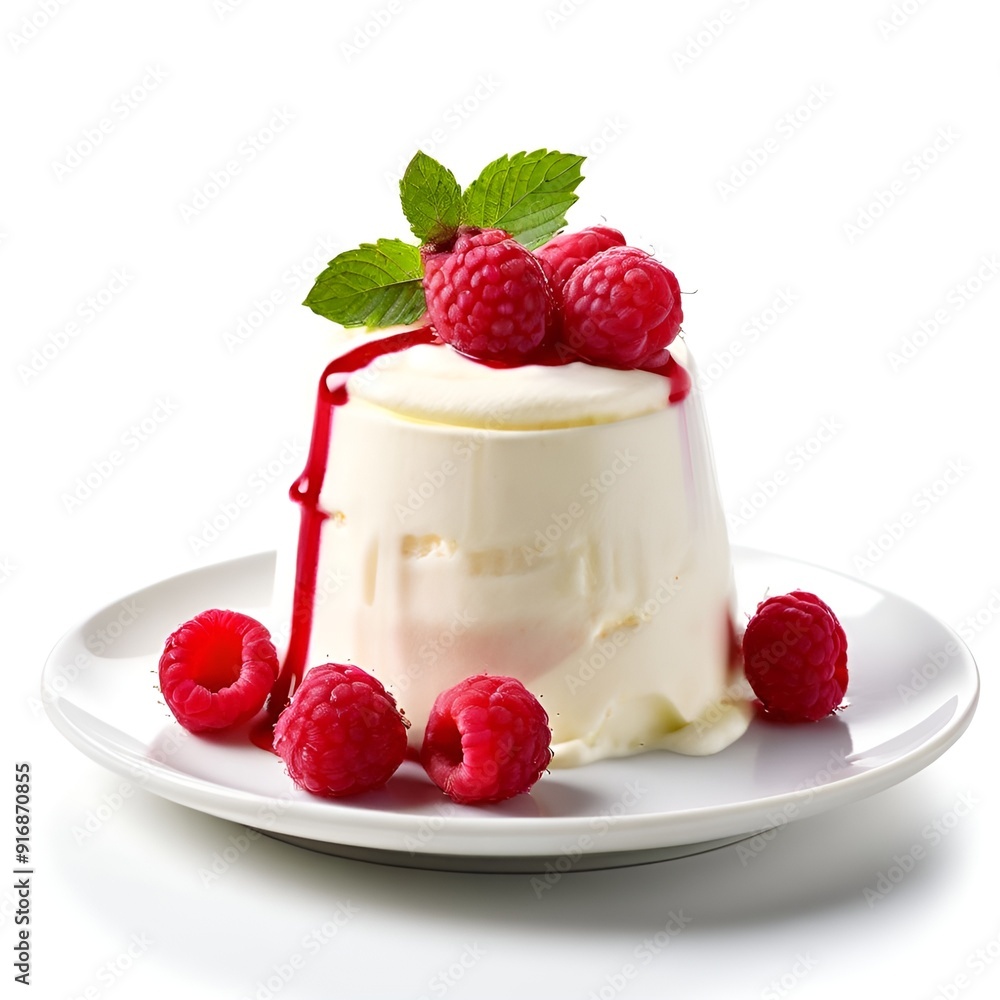 yogurt with raspberry and mint yogurt with raspberry and mint
