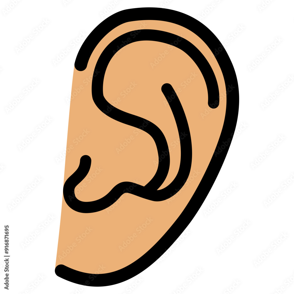 Ear Line Icon Vector Illustration Ear Line Icon Vector Illustration
