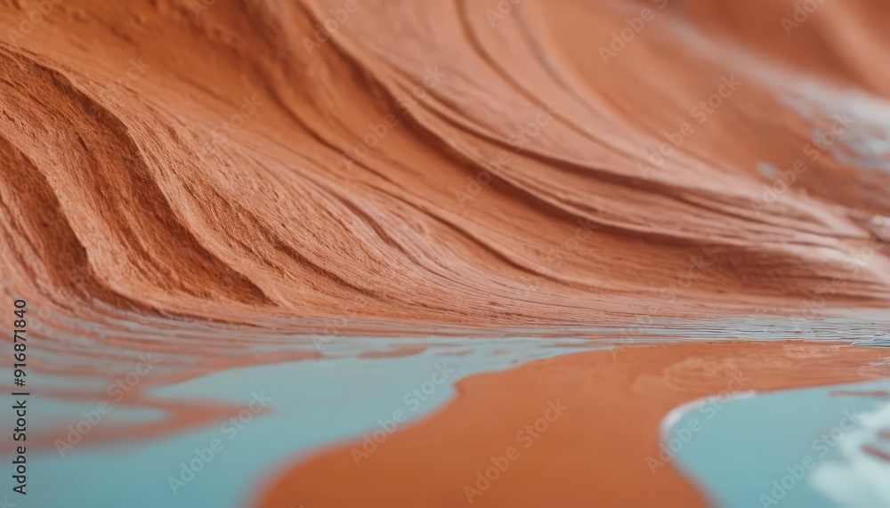 Obraz premium close-up view sandy surface with blue-green water stream, creating dynamic and textured visual effect.