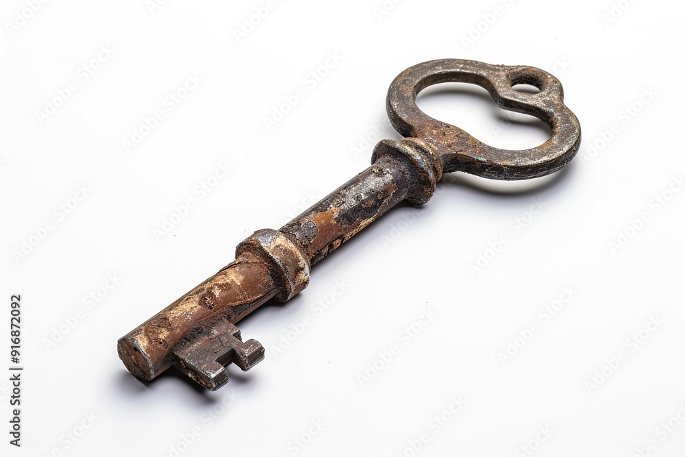 Old retro key isolated on white background Old retro key isolated on white background