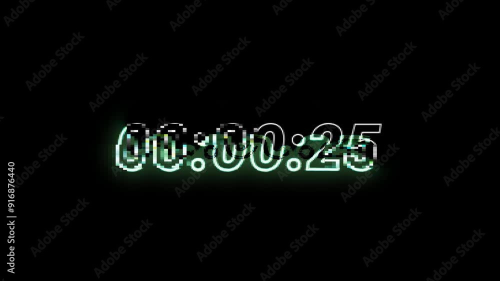 VHS Timer animation showing mixed colored timers VHS Timer animation showing mixed colored timers