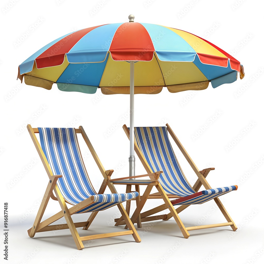 Beach chairs and umbrella vacation background Beach chairs and umbrella vacation background