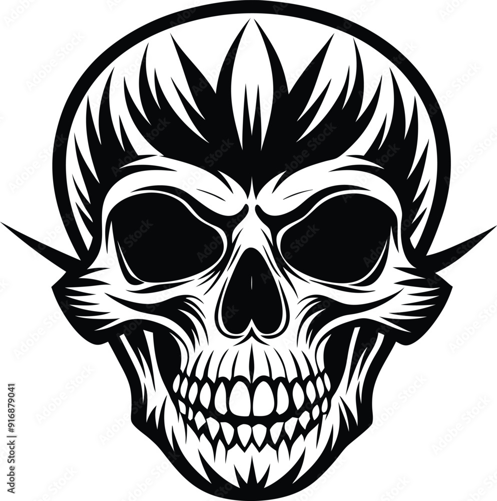 Flaming skull vector illustration art Flaming skull vector illustration art