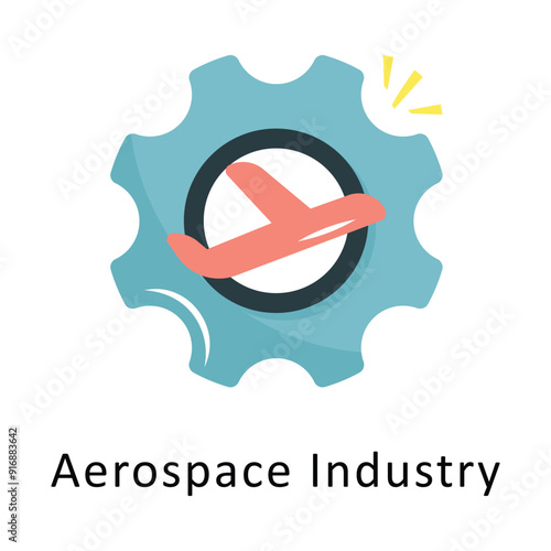 Aerospace Industry Vector Flat Icon Design illustration Symbol on White background EPS 10 File