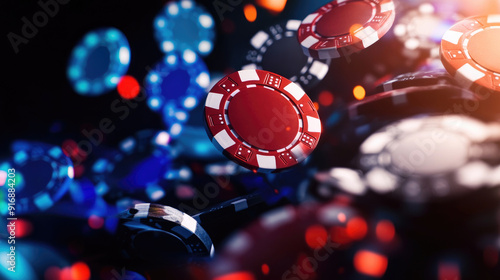 Close-Up of Dynamic Online Casino Poker Ad for Marketing Campaign