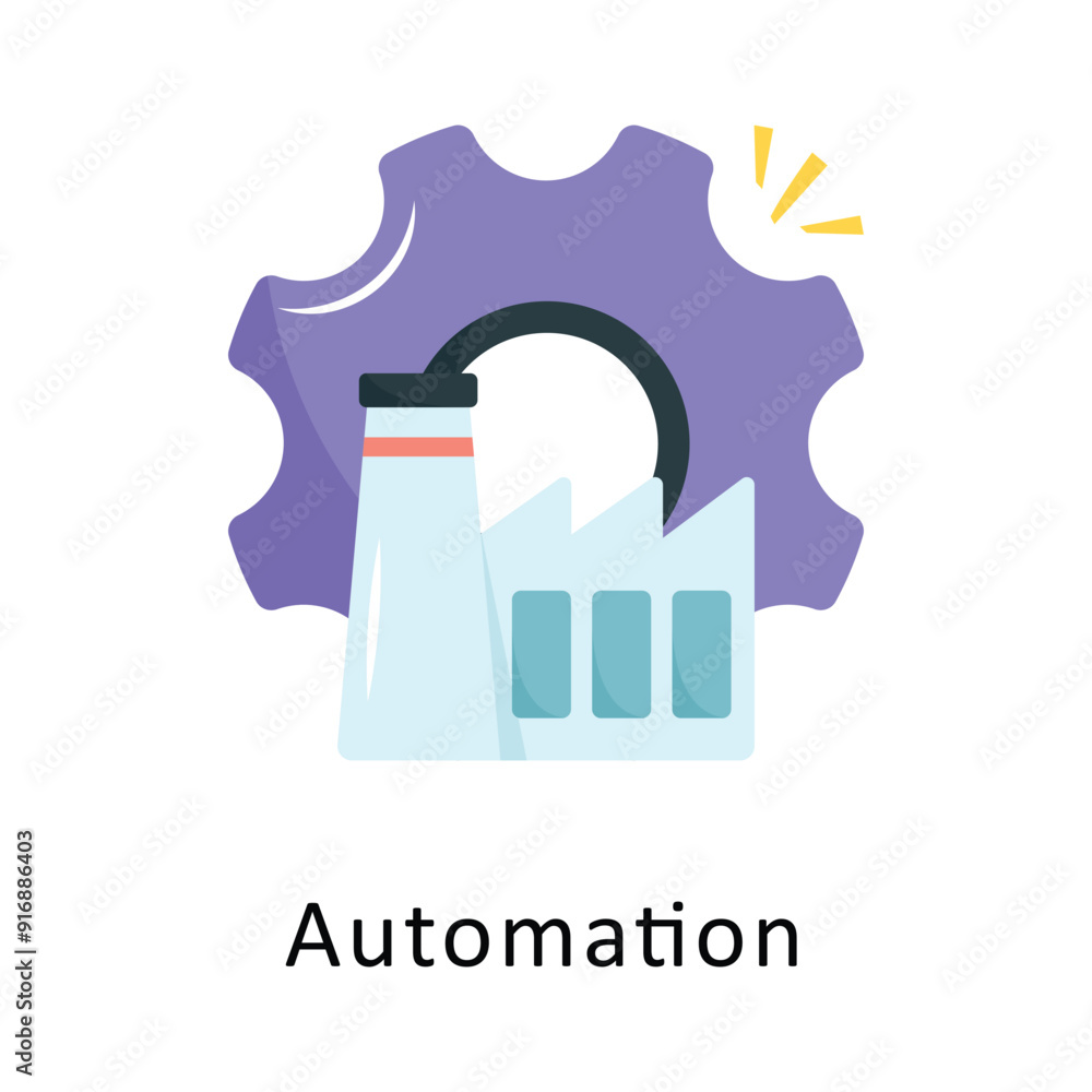 Fototapeta premium Automation Vector Flat Icon Design illustration Symbol on White background EPS 10 File